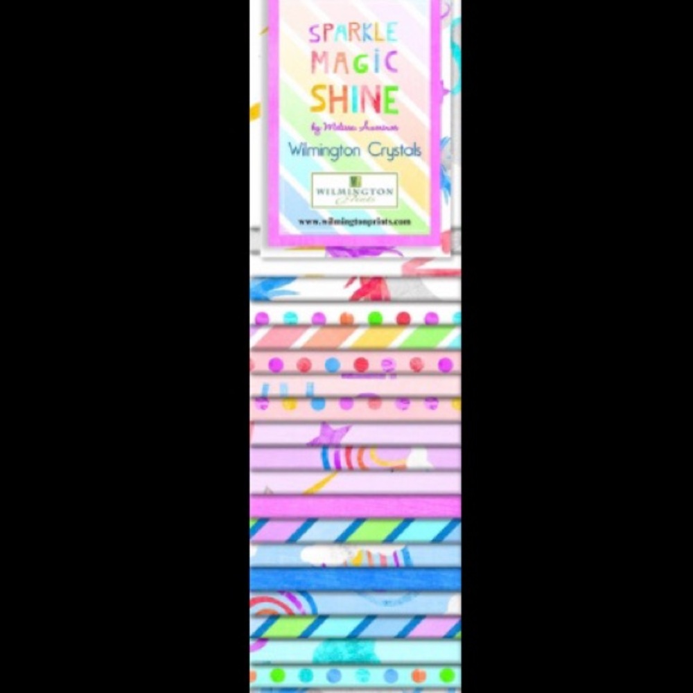 Sparkle Magic Shine unicorn fabric strips and 4 1/2 yards matching yardage